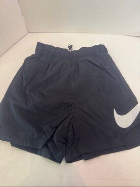 Nike Black Shorts with White Swoosh Accent